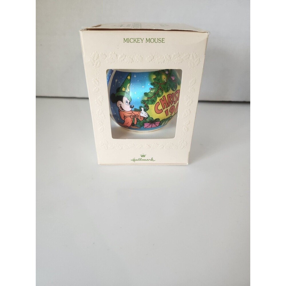 Hallmark Ornament MICKEY MOUSE Satin Ball Sorcerers Apprentice 1981 Box Vintage